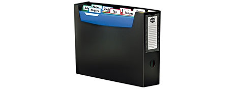 MARBIG PORTABLE DOCUMENT ORGANISER WITH 10 FILES - BLACK