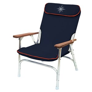 UNSPECIFIED MANUFACTURER MARITIME STYLE WIDE SEAT CHAIR WITH HARDWOOD ARMS