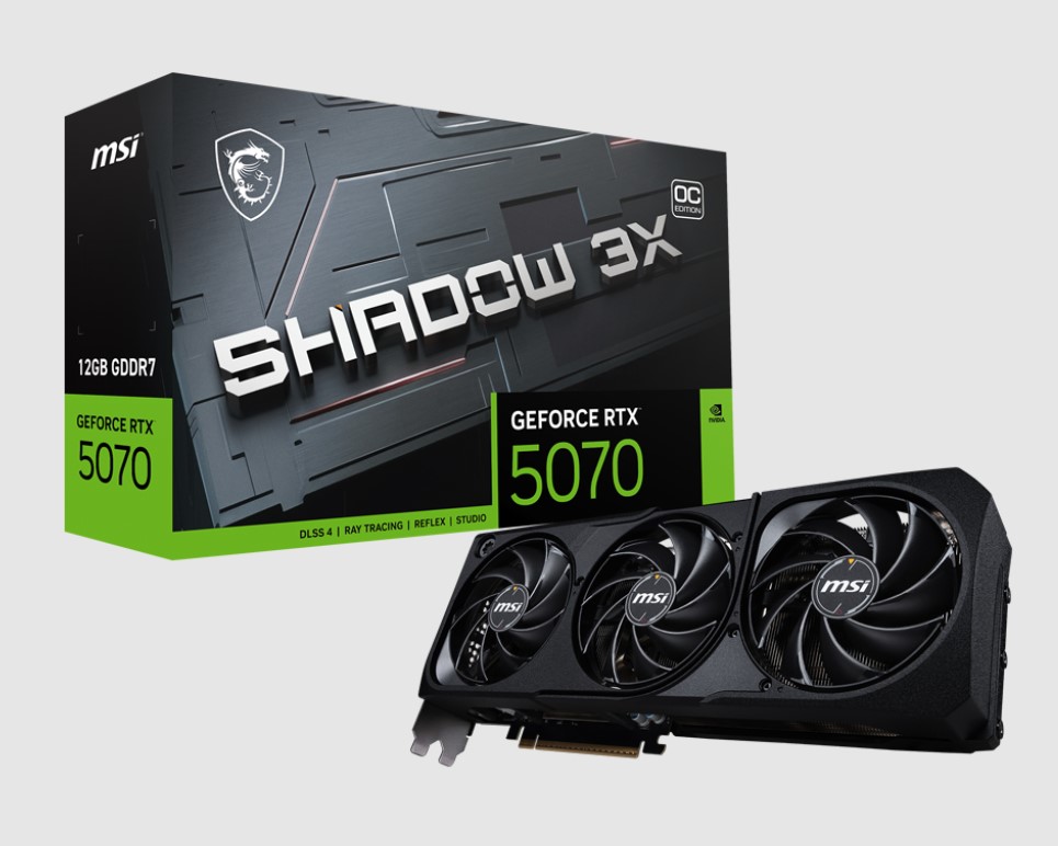 MSI GEFORCE RTX 5070 12G SHADOW 3X OC GRAPHICS CARD