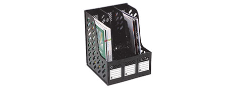 UNKNOWN MANUFACTURER POLYSTYRENE MULTI-COMPARTMENT MAGAZINE FILE HOLDER STORAGE