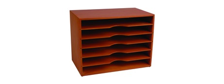 NATURALS NATURAL TIMBER 6-TIER HORIZONTAL DESK ORGANIZER FOR OFFICE FILES