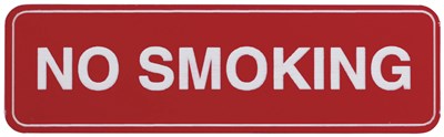 UNBRANDED/GENERIC SAFETY SIGNAGE CLEAR 'NO SMOKING' CABINET & BULKHEAD SIGN (100X30MM)