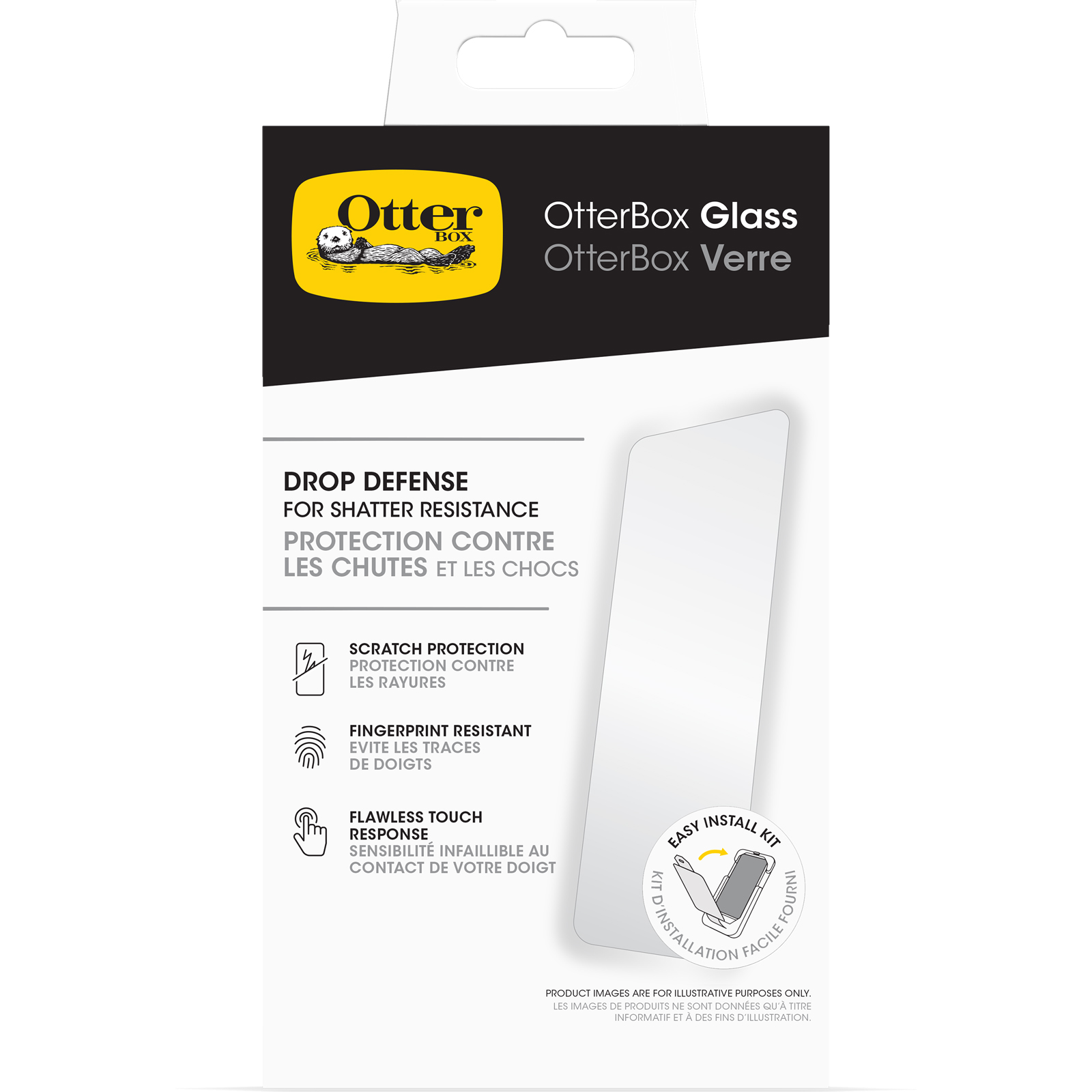 OTTERBOX GLASS SCREEN PROTECTOR FOR IPHONE 15/16 - CLEAR