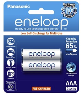 PANASONIC ENELOOP RECHARGEABLE BATTERIES - LOW SELF-DISCHARGE POWER