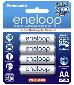 PANASONIC ENELOOP RECHARGEABLE BATTERIES: LOW SELF-DISCHARGE POWER