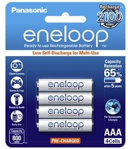 PANASONIC ENELOOP RECHARGEABLE BATTERIES - LOW SELF-DISCHARGE POWER
