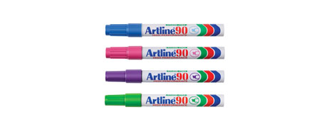 UNSPECIFIED MANUFACTURER ASSORTED PERMANENT MARKERS - ALUMINIUM BARREL, CHISEL TIP