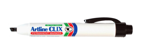 UNSPECIFIED MANUFACTURER RETRACTABLE BLACK PERMANENT MARKER - LOW ODOUR CHISEL TIP