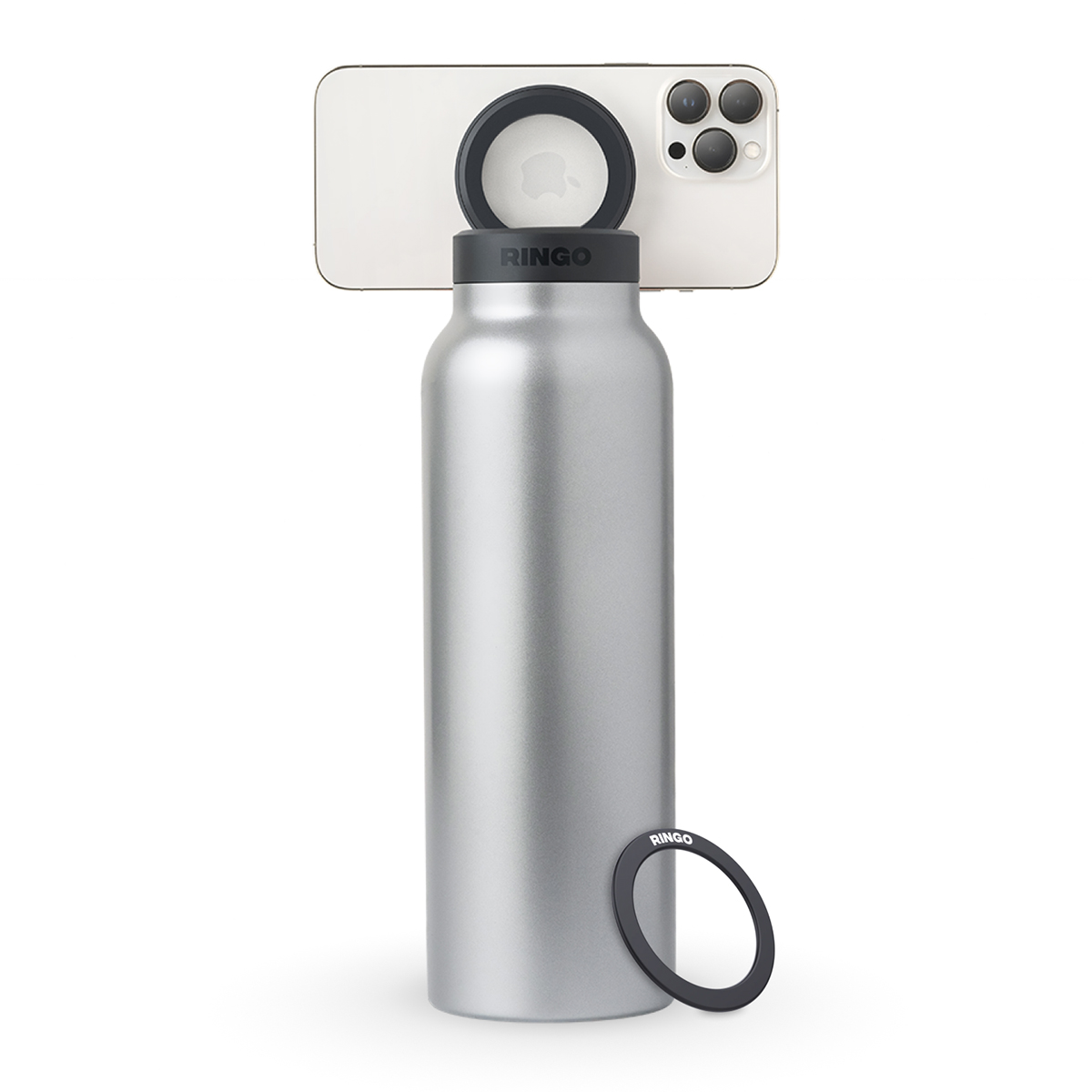 RINGO 950ML STAINLESS STEEL WATER BOTTLE WITH MAGNETIC PHONE MOUNT