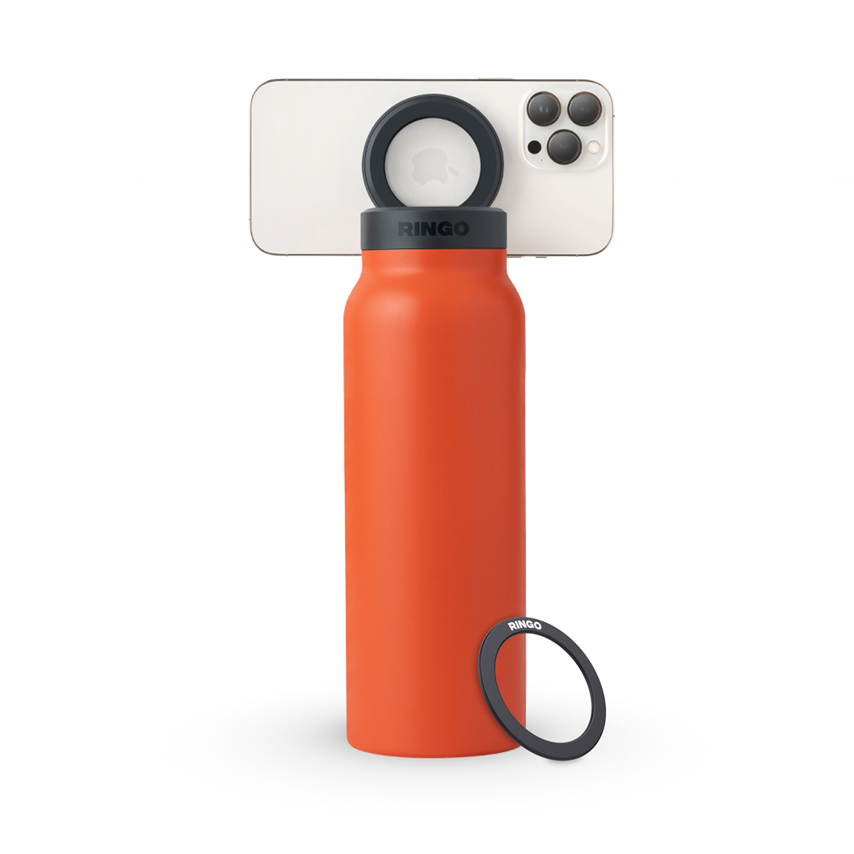 RINGO MAGNETIC PHONE MOUNT WATER BOTTLE - ORANGE 710ML