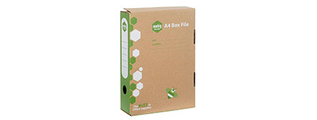 MARBIG ENVIRO A4 DOCUMENT BOX WITH SPRING CLIP - KRAFT