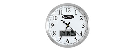 UNSPECIFIED MANUFACTURER SILENT SWEEP ANALOG WALL CLOCK WITH DIGITAL DATE DISPLAY