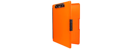 SLIMCASE SLIMLINE NEON ORANGE A4 CLIPBOARD WITH SIDE OPENING