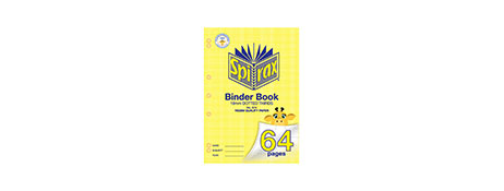 SPIRAX A4 64 PAGE YELLOW 18MM RULED BINDER BOOK FOR NOTES