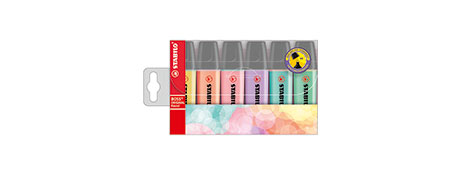 STABILO BOSS PASTEL HIGHLIGHTERS WALLET OF 6 - SMOOTH WRITING