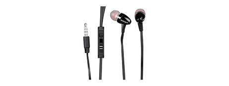 GENERIC/UNSPECIFIED MANUFACTURER TANGLE-FREE BLACK EARBUDS WITH MIC - GREAT AUDIO