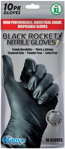 BLACK ROCKET TOUGH BLACK NITRILE GLOVES FOR PROTECTION & VALUE