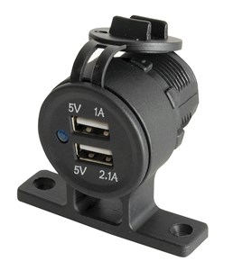 GENERIC/OEM TWIN USB SOCKET FOR 12V/24V VEHICLES - PANEL MOUNT CHARGER