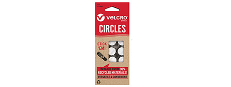 VELCRO BRAND WHITE STICK-EM CIRCLES FOR EASY ORGANIZATION