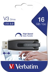 VERBATIM STORE 'N' GO V3 16GB USB 3.0 FLASH DRIVE