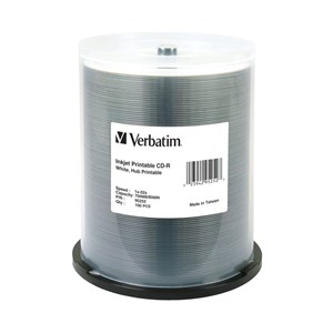 VERBATIM 52X WHITE INKJET PRINTABLE CD-R DISCS (25 PACK)