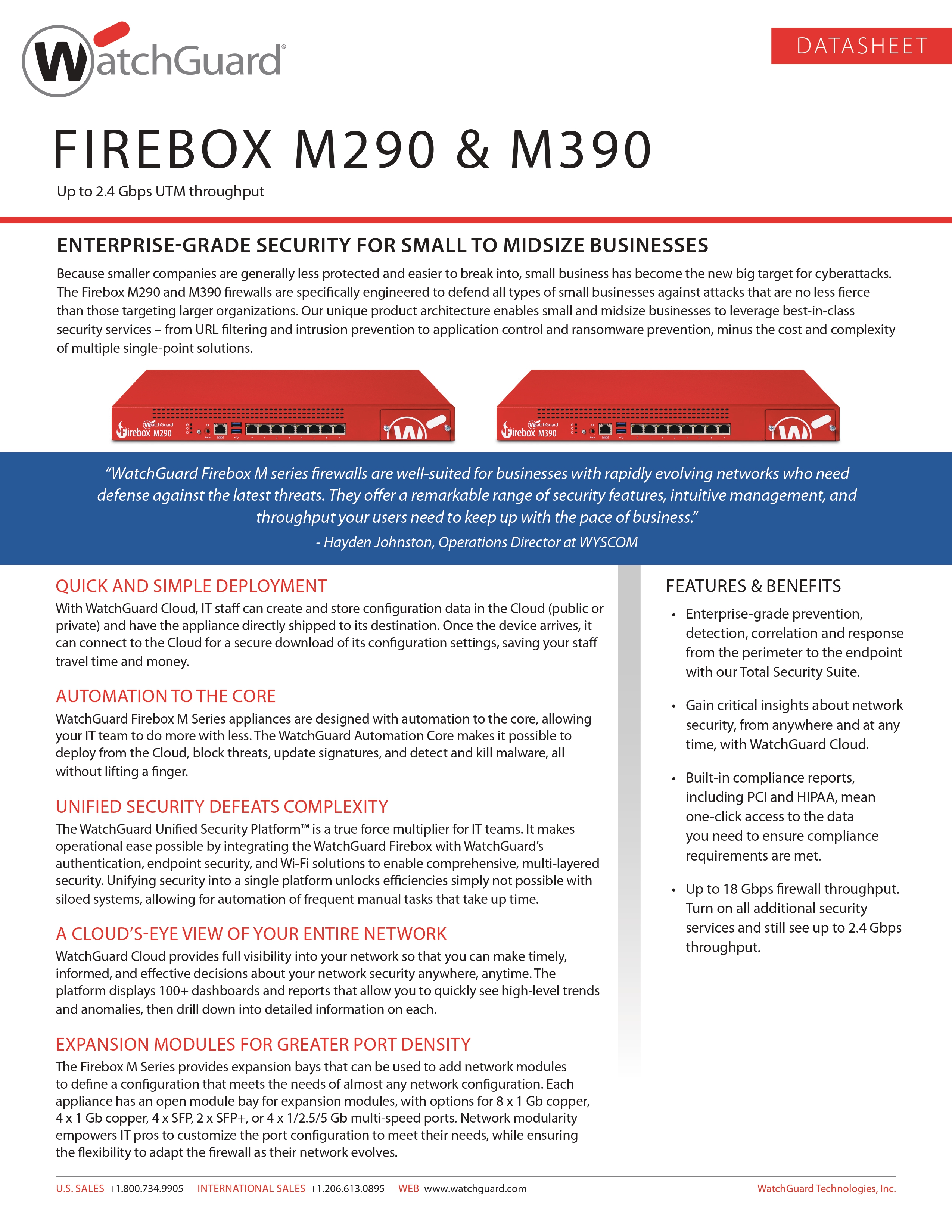 WATCHGUARD 3900 SERIES FIREWALL APPLIANCE FOR SECURE NETWORKS