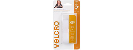 VELCRO® BRAND WHITE FABRIC STICK-ON TAPE FOR QUICK, NO-SEW REPAIRS